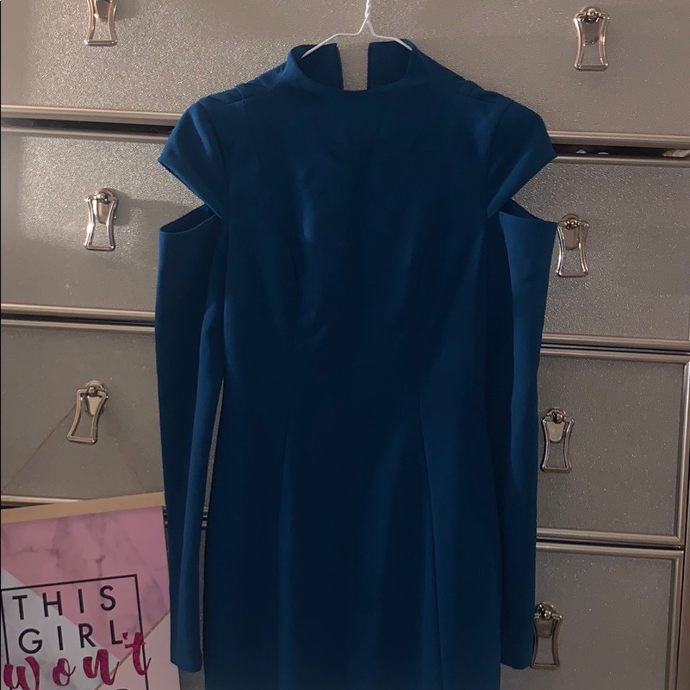 Teal Long Sleep Black Halo Dress!
